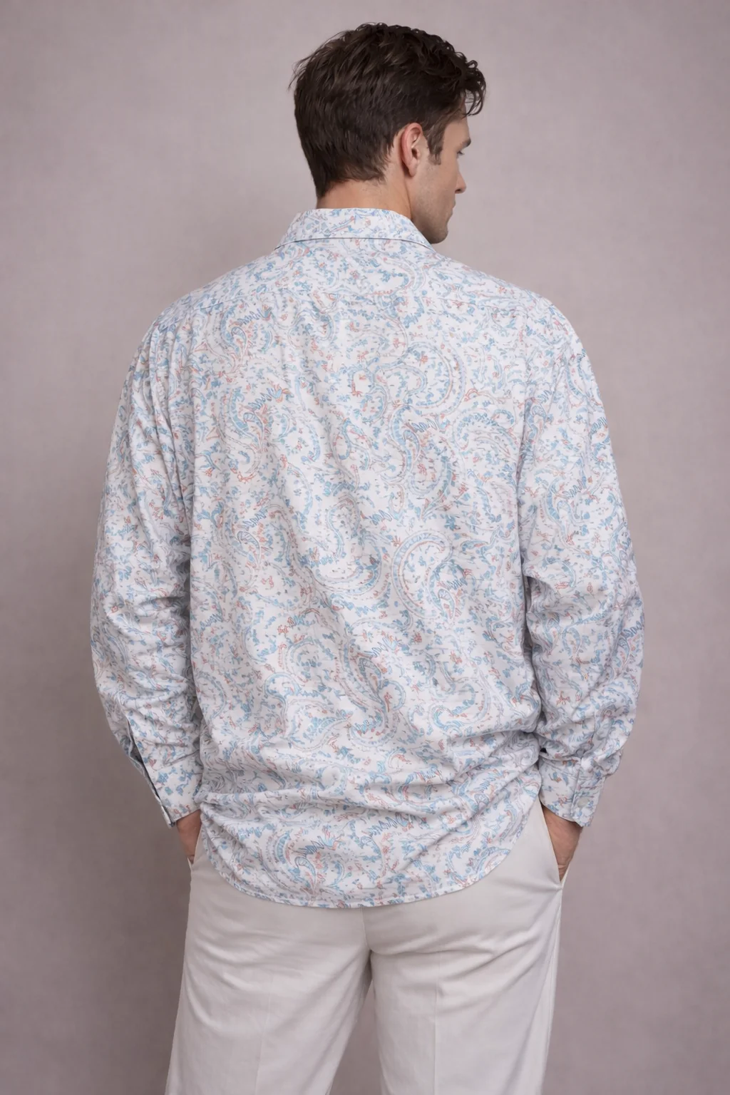 Blue Chaos Print Full Sleeves Shirt - Image 3